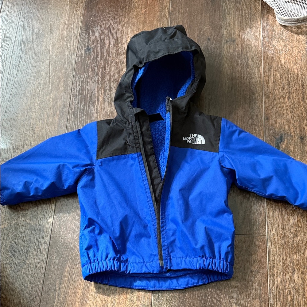 The North Face Kids' Blue and Black Hooded Jacket